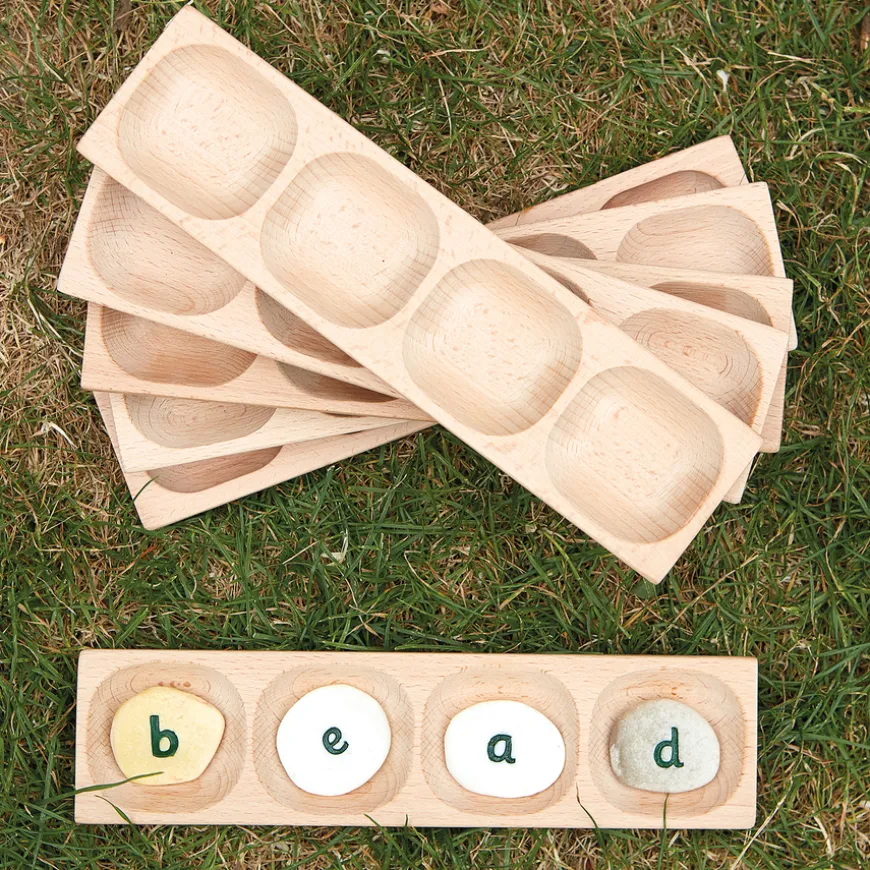 Four Pebble Word Building Tray Set 6pk