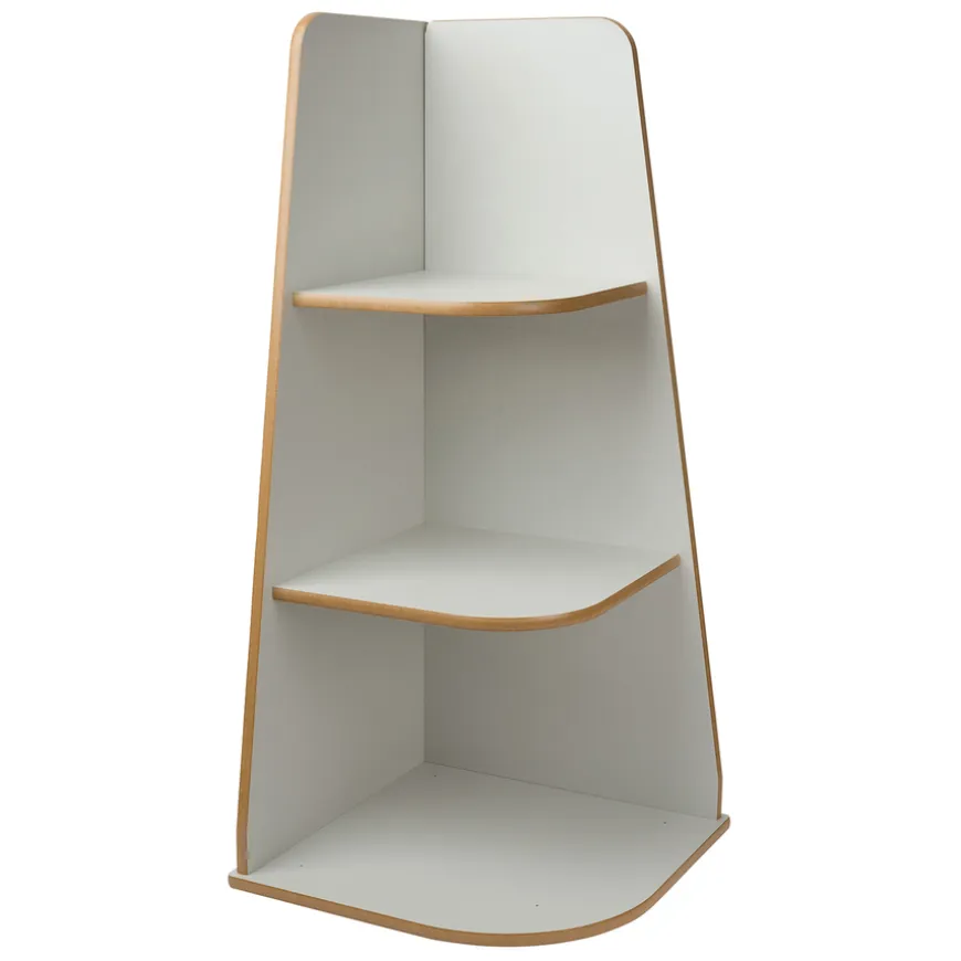 Free Standing Corner Shelf Unit Grey