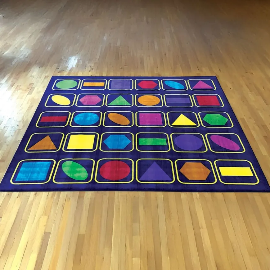 Geometric Shapes Square Placement Carpet 3 x 3m