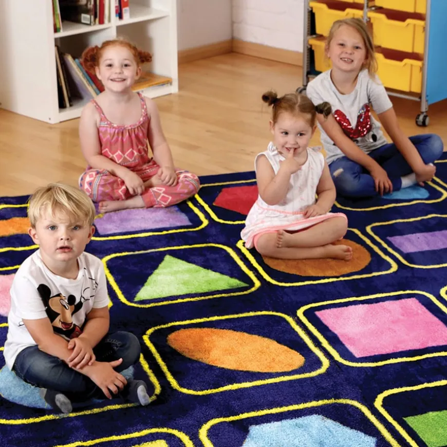 Geometric Shapes Square Placement Carpet 3 x 3m