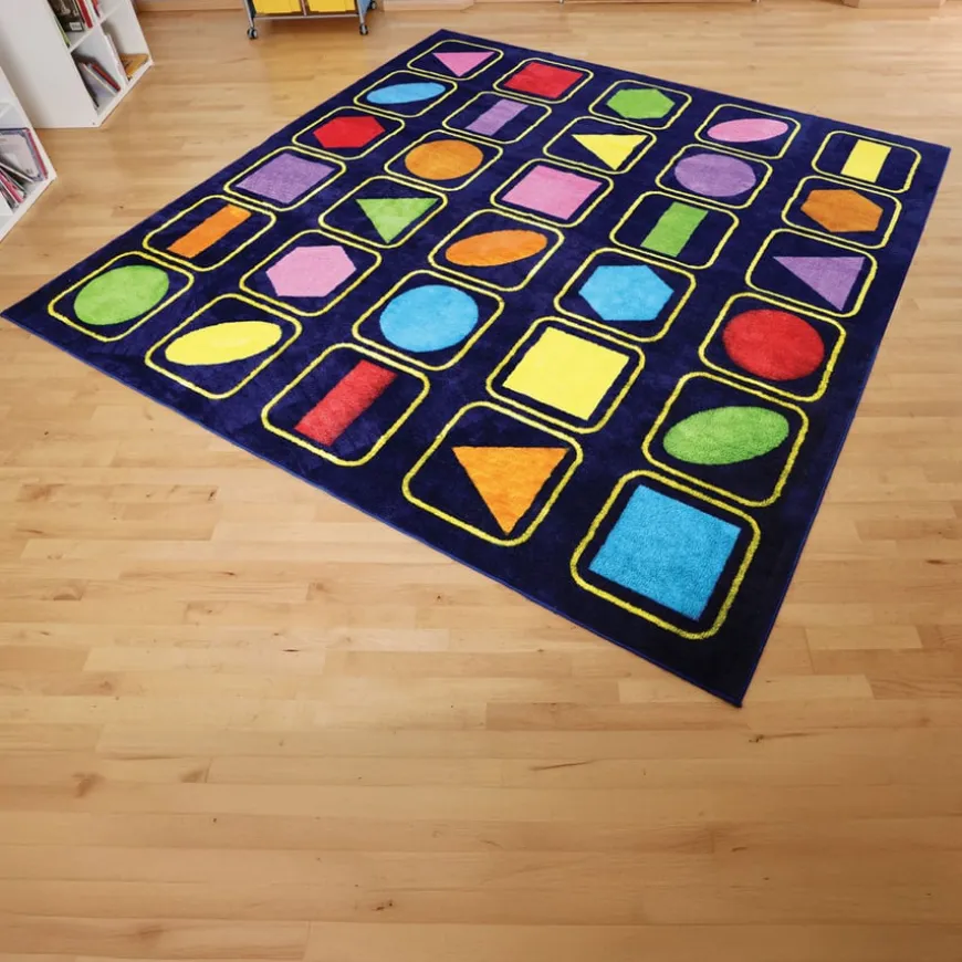 Geometric Shapes Square Placement Carpet 3 x 3m