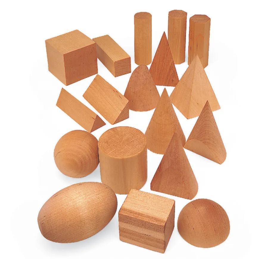 Geometric Solid Wooden Shapes 12pk