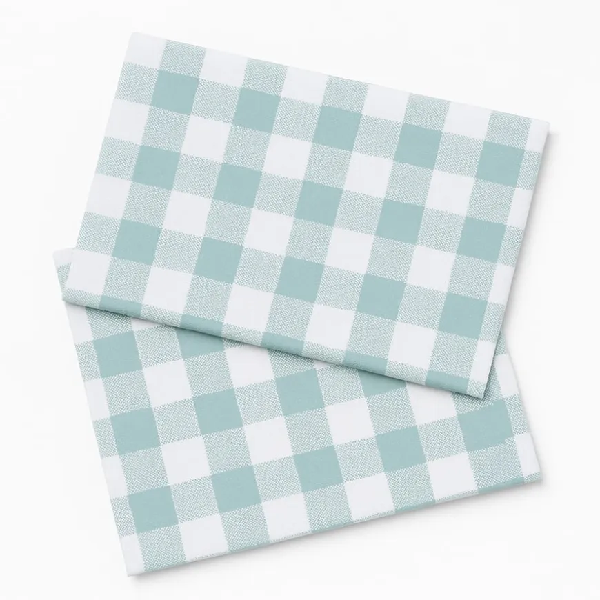 Gingham Tablecloth Duck Egg 2pk 1.4 x1.7m