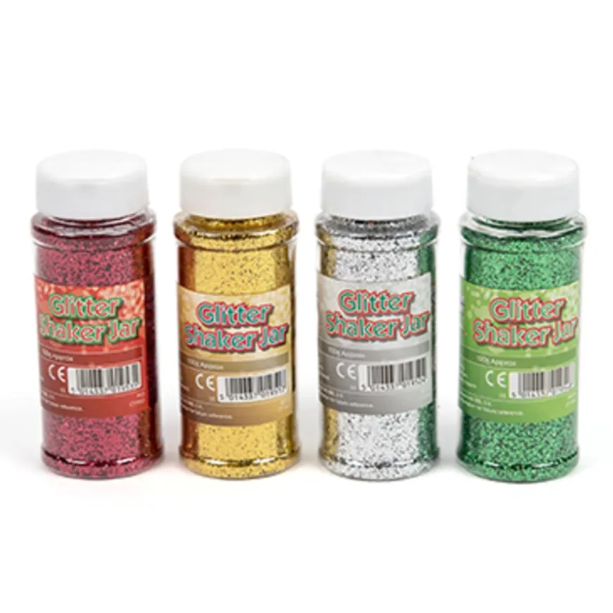 Glitter Shakers 100g Multicoloured 4pk