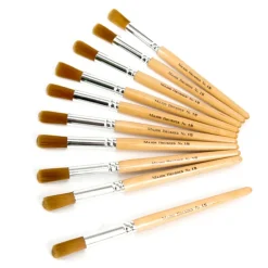 Golden Nylon Short Round Brush Size 18 10pk
