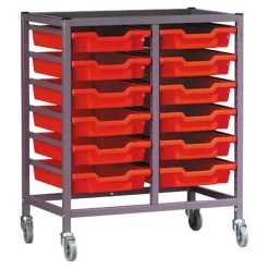 Gratnells 2 Column Tray Trolley For Shallow Trays