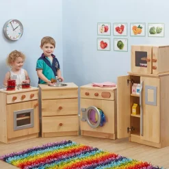 Hardwood Role Play Kitchen Units