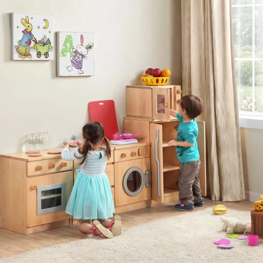 Hardwood Role Play Kitchen Units