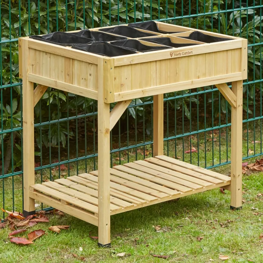 Herb Garden Natural Wood H80 x W78 x D58cm