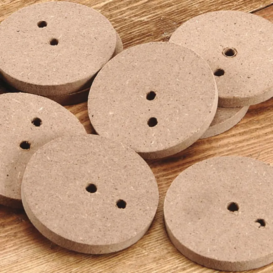 2 Hole Wooden Cam Wheels 5mm Hole 30pk