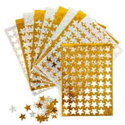 Holographic Card Stars Gold & Silver Small 500pk