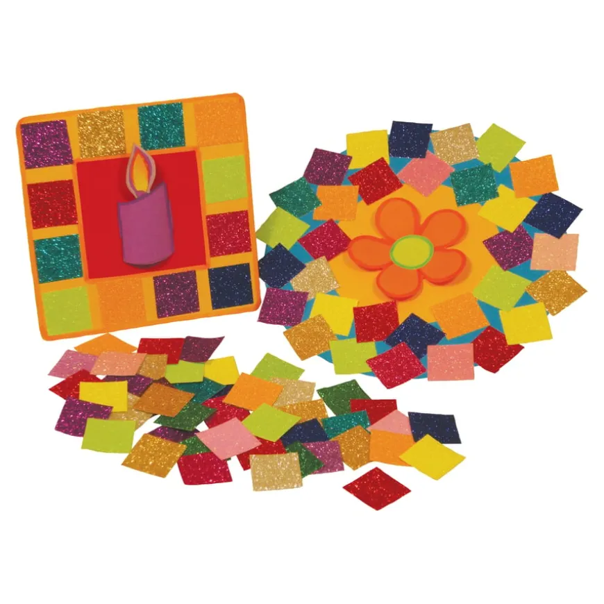 Jumbo Glitter Paper Mosaics Assorted 25x25mm 2000pk