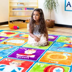 Large Blue Alphabet Carpet