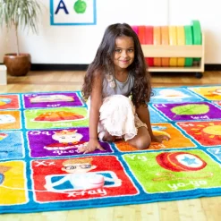 Large Blue Alphabet Carpet