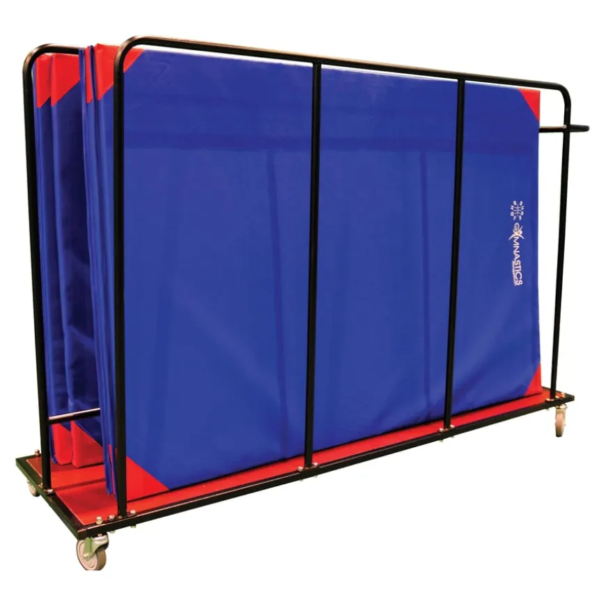 Large 13 Gym Mat Capacity Vertical Mat Trolley 2.2 x 0.55m