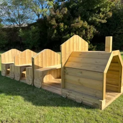Large Outdoor Wooden Timber Train