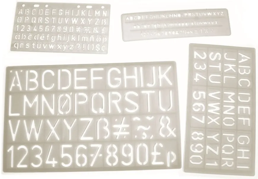 Lettering Stencils Set Of 4