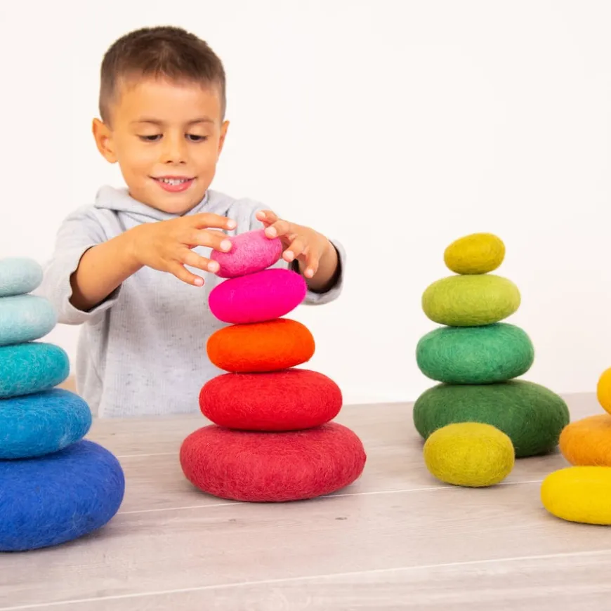 Loose Parts Felt Stacking Shapes Set Assorted Colours