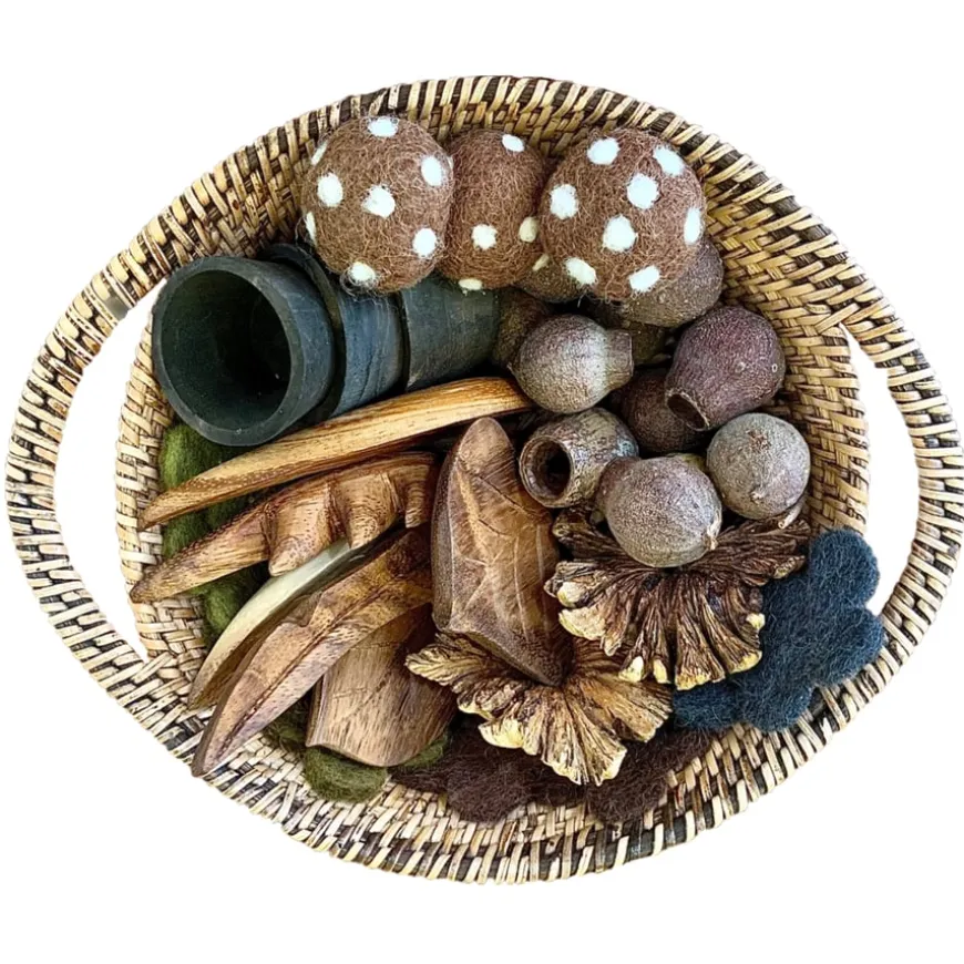 Loose Parts Nature Collection Basket 35pcs