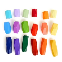 Loose Parts Tonal Rainbow Wooden Boulder Blocks