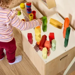 Loose Parts Tonal Rainbow Wooden Boulder Blocks