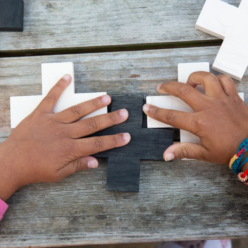 Loose Parts Wooden Crosses Set 45pcs