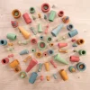 Loose Parts Wooden Shapes Large 72 Piece Set - Earth