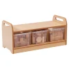 Low Storage Unit Mirror and Wooden Construction Set H430mm
