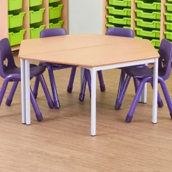 MDF Edge Welded Frame Trapezoidal Table