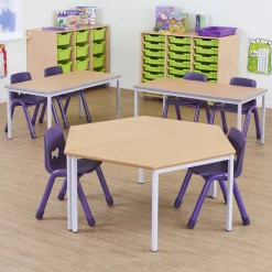 MDF Edge Welded Frame Trapezoidal Table