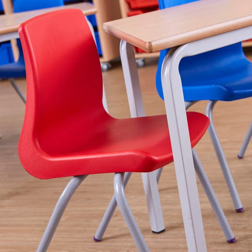 Metalliform NP Chair Seat Ht 260mm Red Speck'd Grey Frame