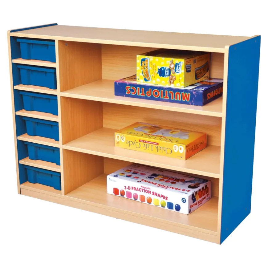 Milan Storage Unit With Trays Blue H900 x W1200 x D400mm