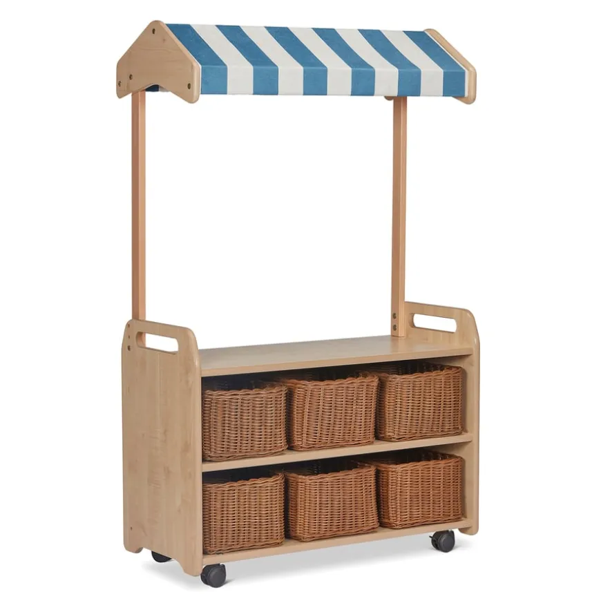Millhouse Role Play Shop with Storage Unit Wicker Baskets