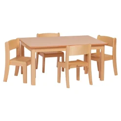 Millhouse Small Rectangular Table & 4 Beech Chairs