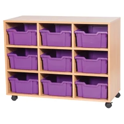 Mobile 9 Bay Tray Storage Unit