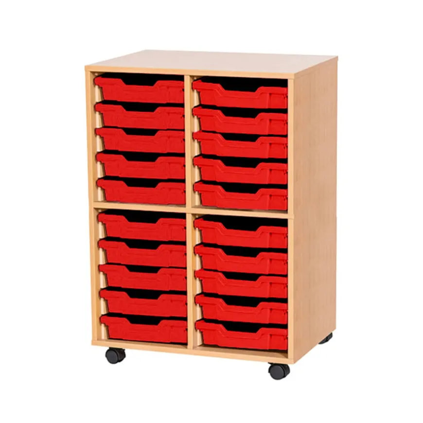 Mobile Double Tray Storage Unit 20 Trays
