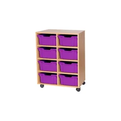 Mobile Double Tray Storage Unit 8 Deep