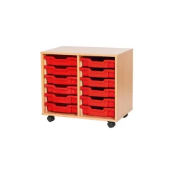 Mobile Double Tray Storage Unit 12 Trays