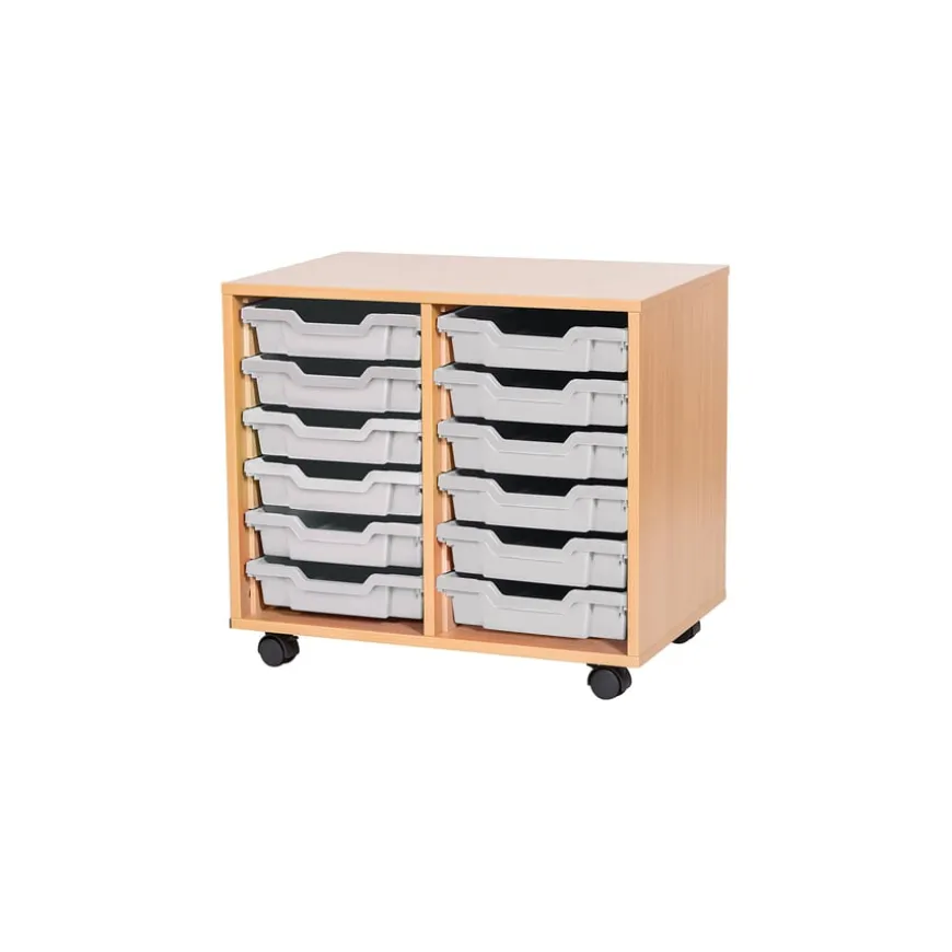 Mobile Double Tray Storage Unit 12 Trays
