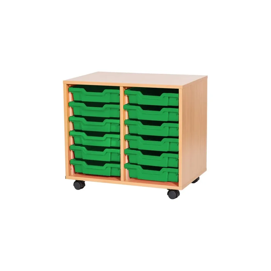 Mobile Double Tray Storage Unit 12 Trays