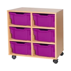 Mobile Double Tray Storage Unit 6 Deep