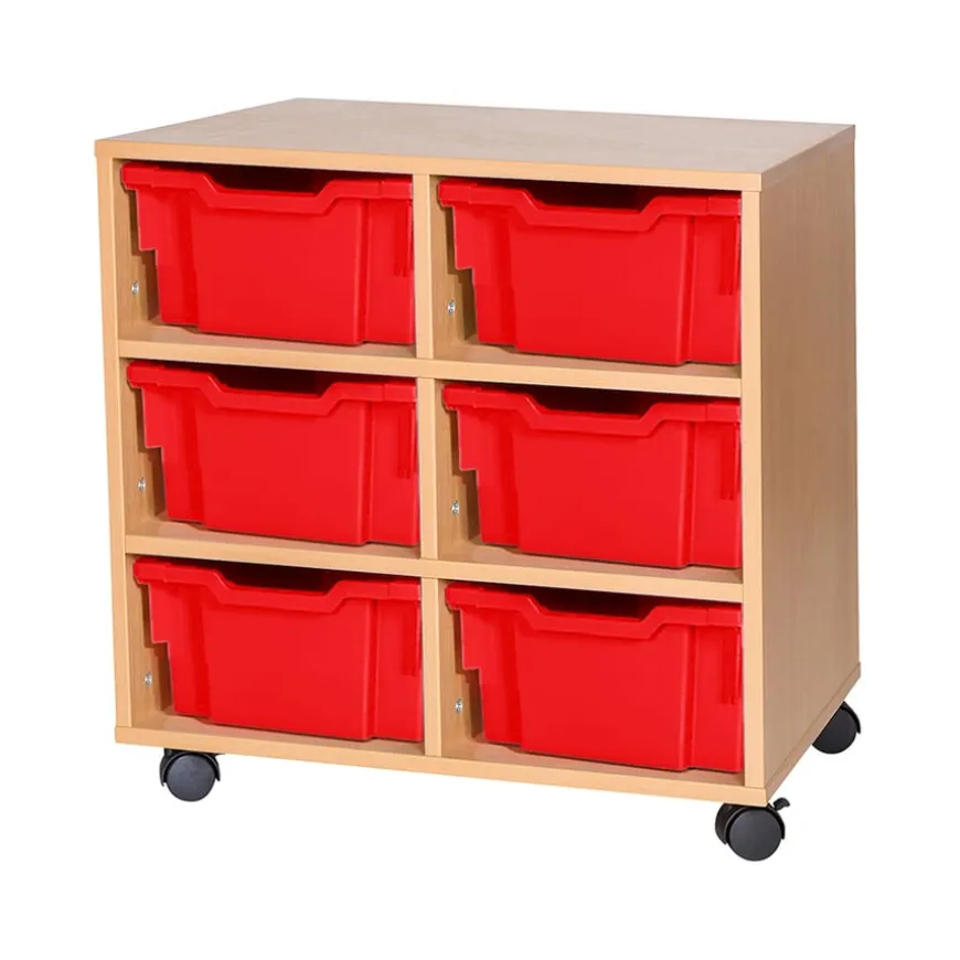 Mobile Double Tray Storage Unit 6 Deep