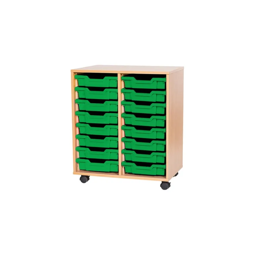Mobile Double Tray Storage Unit 16 Trays