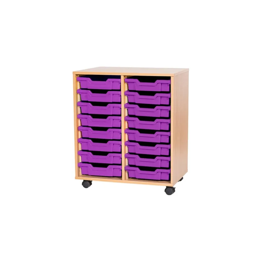 Mobile Double Tray Storage Unit 16 Trays