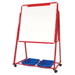 Mobile Magnetic Whiteboard Easel w/ Storage