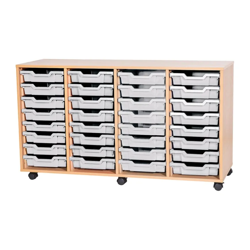 Mobile Quad Tray Storage Unit 32 Trays