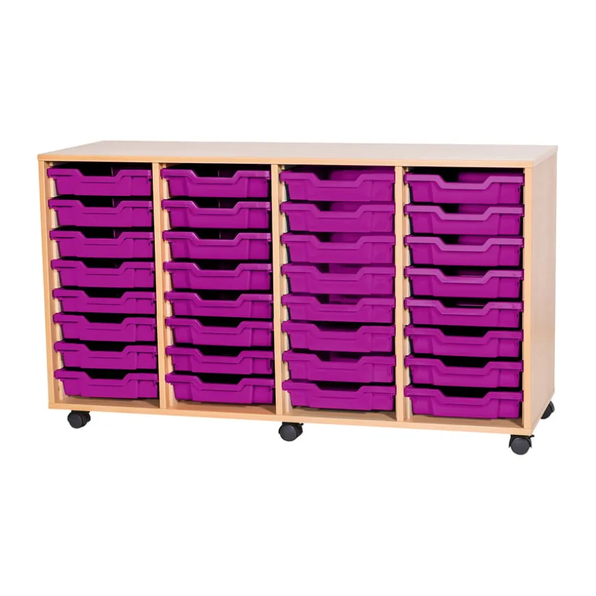 Mobile Quad Tray Storage Unit 32 Trays