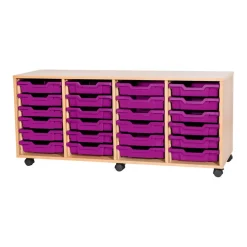 Mobile Quad Tray Storage Unit 24 Trays
