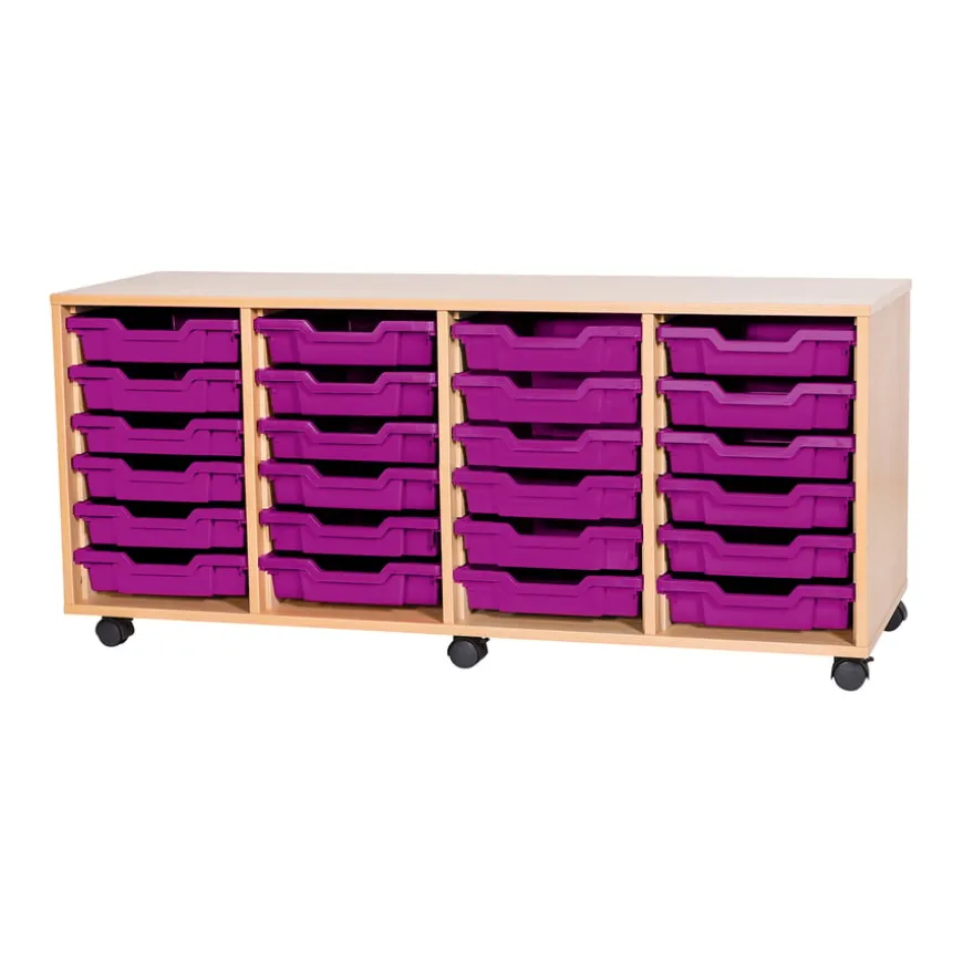 Mobile Quad Tray Storage Unit 24 Trays