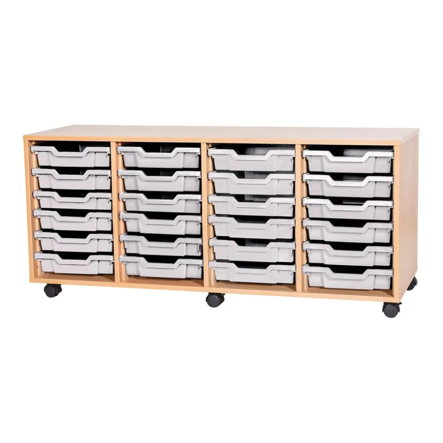 Mobile Quad Tray Storage Unit 24 Trays